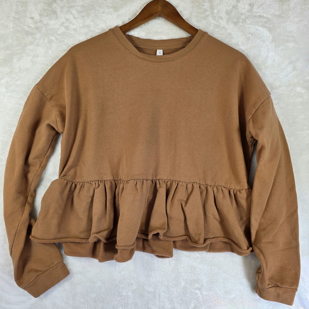 Wishlist Carmel Babydoll Ruffle Women's Sweater Sz M/L